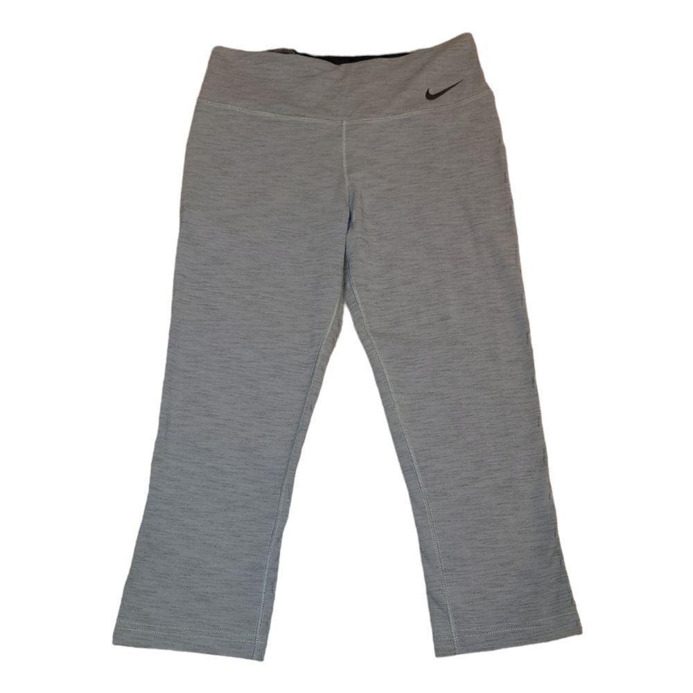 Nike Dri Fit Cropped Athletic Workout Leggings Grey M